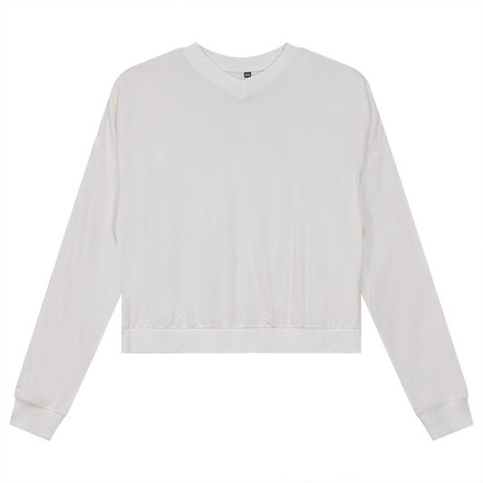 Knit Drop Shoulder Top White