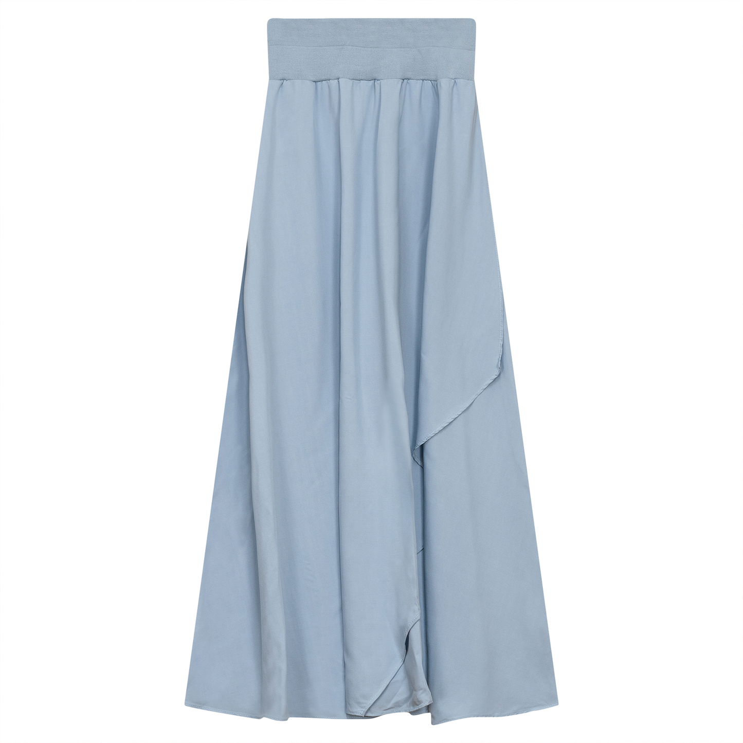 Woven Flare Wrap Skirt Blue