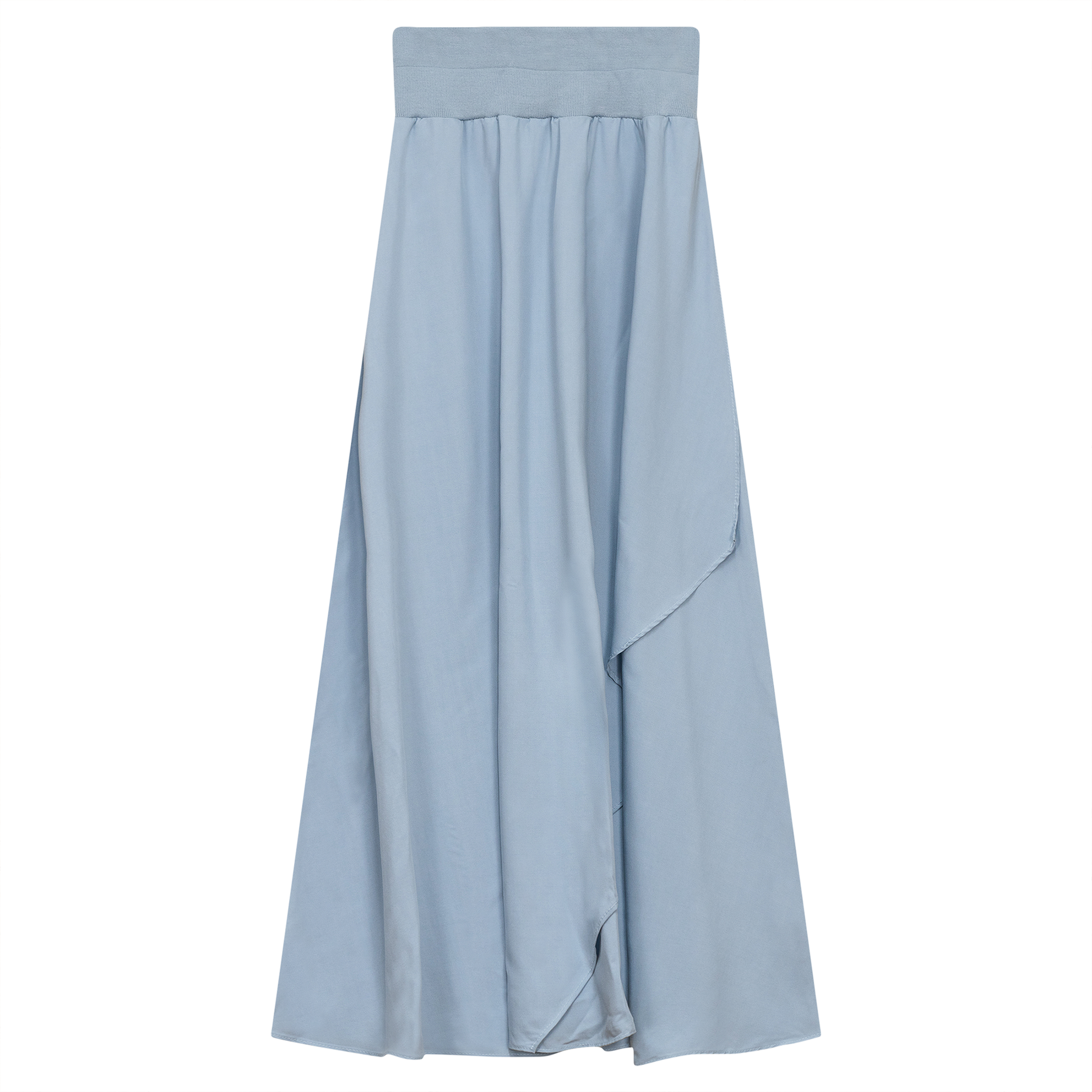 Woven Flare Wrap Skirt Blue