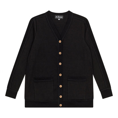 Maternity Ribbed Contrast Cardigan Black Black