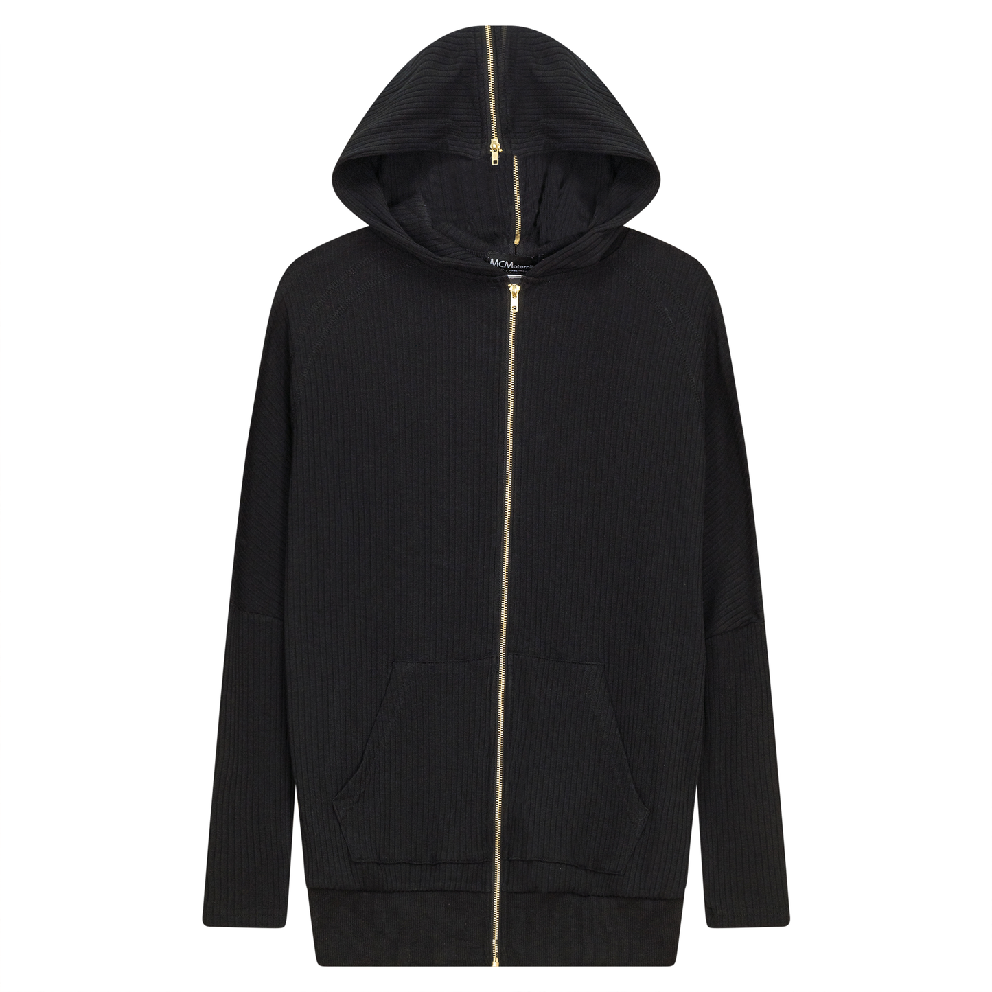 Maternity Ribbed Split Hoodie Sweatshirt