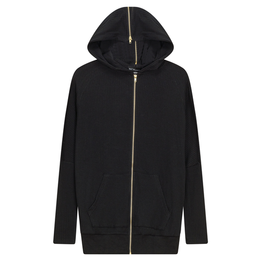 Maternity Ribbed Split Hoodie Sweatshirt