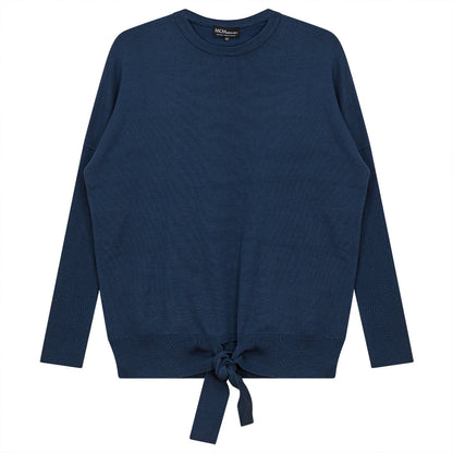 Maternity Knit Knot Sweater Dark Denim