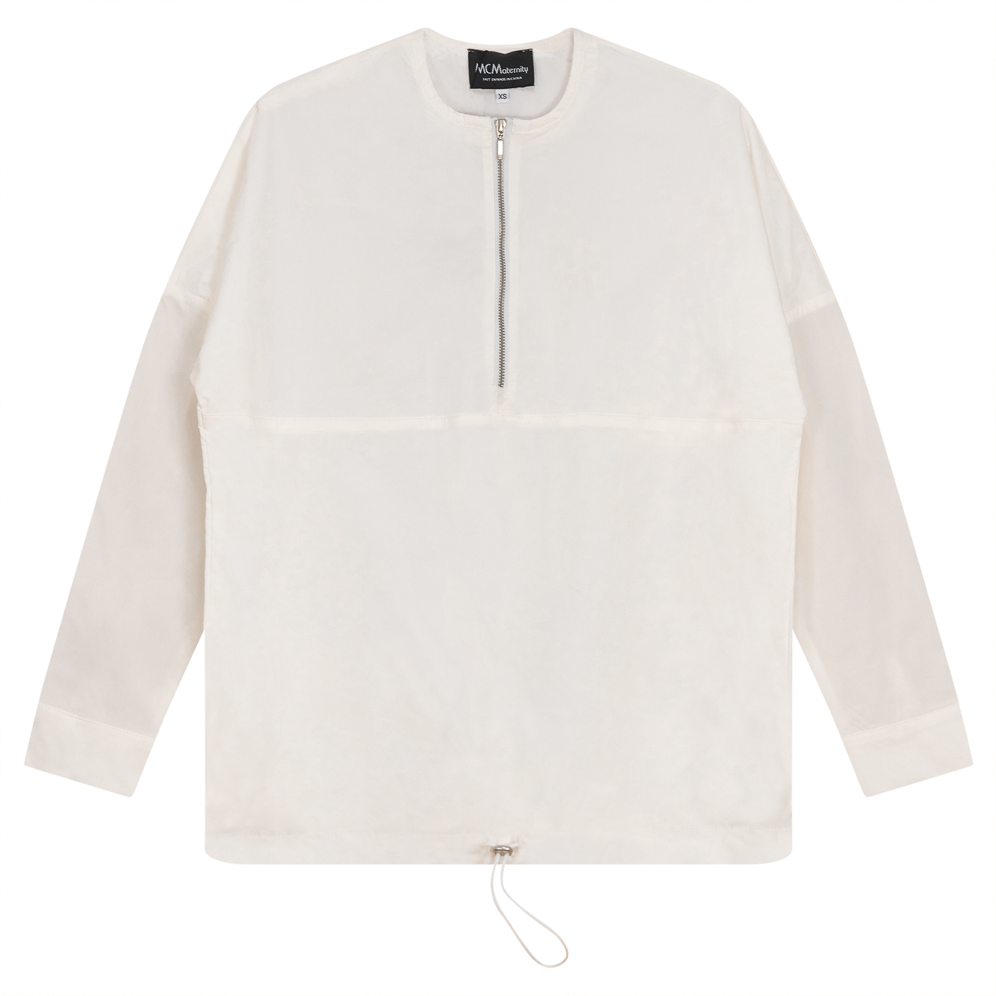 Maternity Cotton Henley Bungee Top White