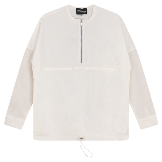 Maternity Cotton Henley Bungee Top White