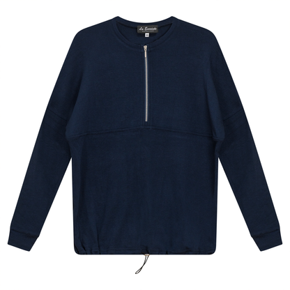 Maternity Henley Bungee Sweatshirt Dark Denim