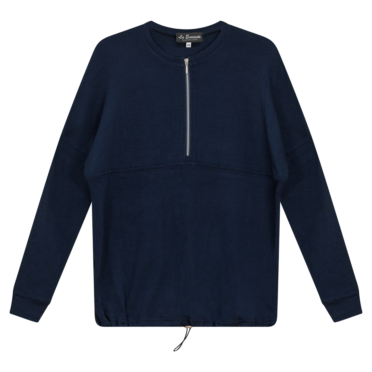 Maternity Henley Bungee Sweatshirt Dark Denim