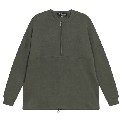 Maternity Henley Bungee Sweatshirt Light Olive