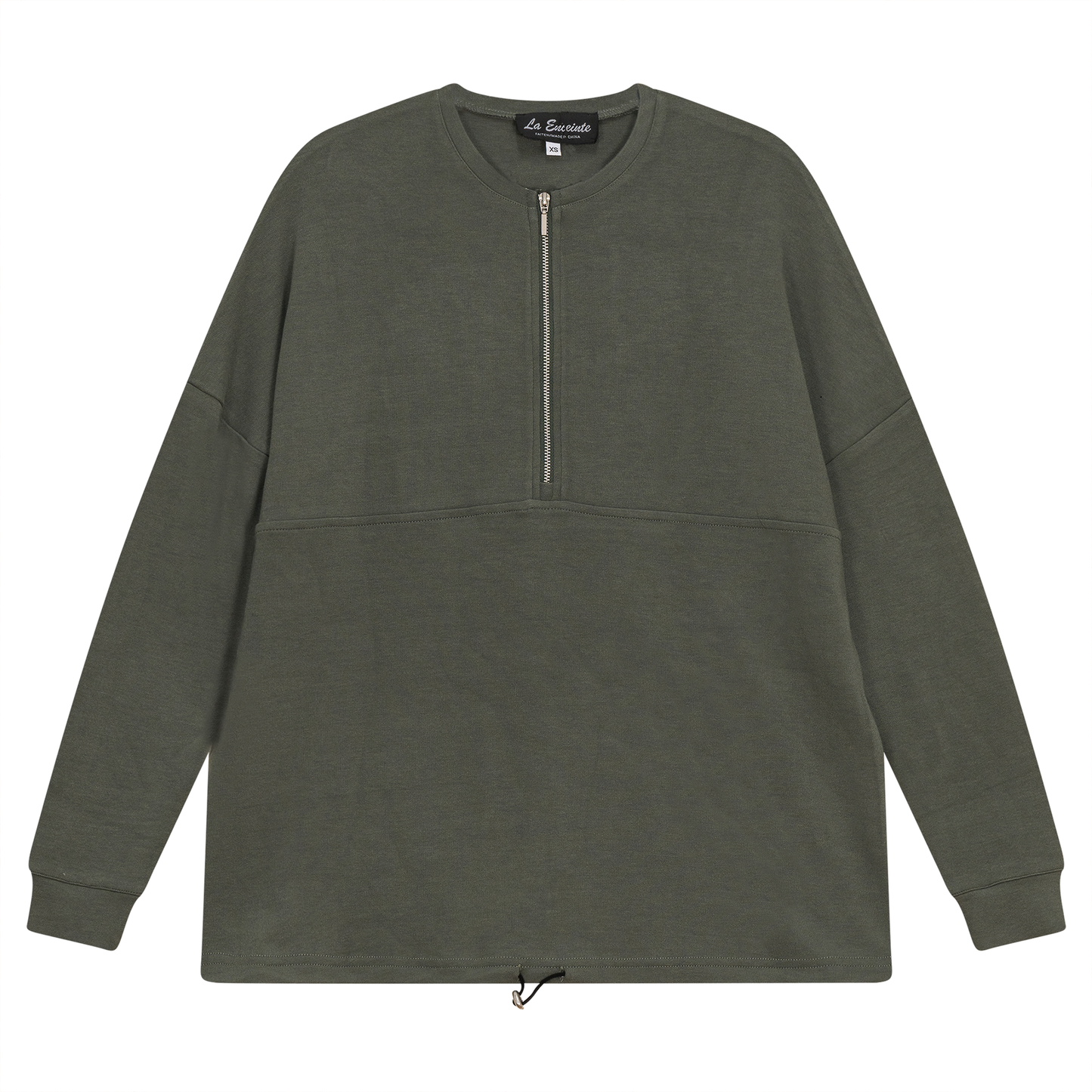 Maternity Henley Bungee Sweatshirt Light Olive