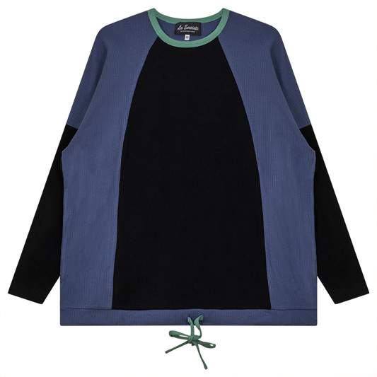 Maternity Color Blocked Top Medium Denim Black