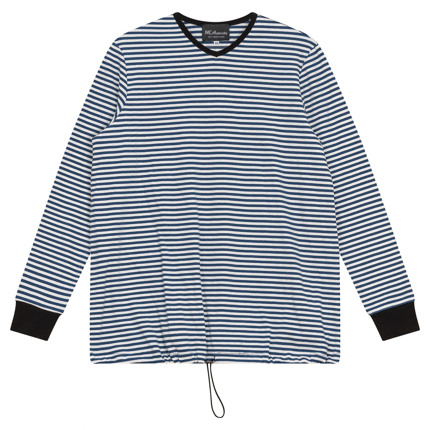 Maternity Striped V Neck Top Chambray