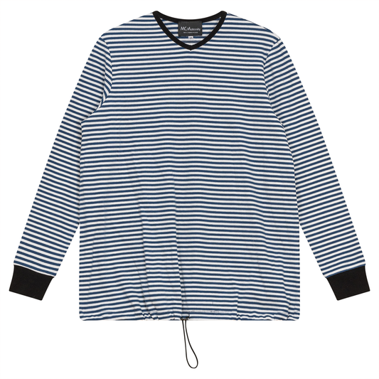 Maternity Striped V Neck Top Chambray