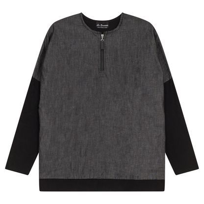 Maternity Denim Combo Top Black