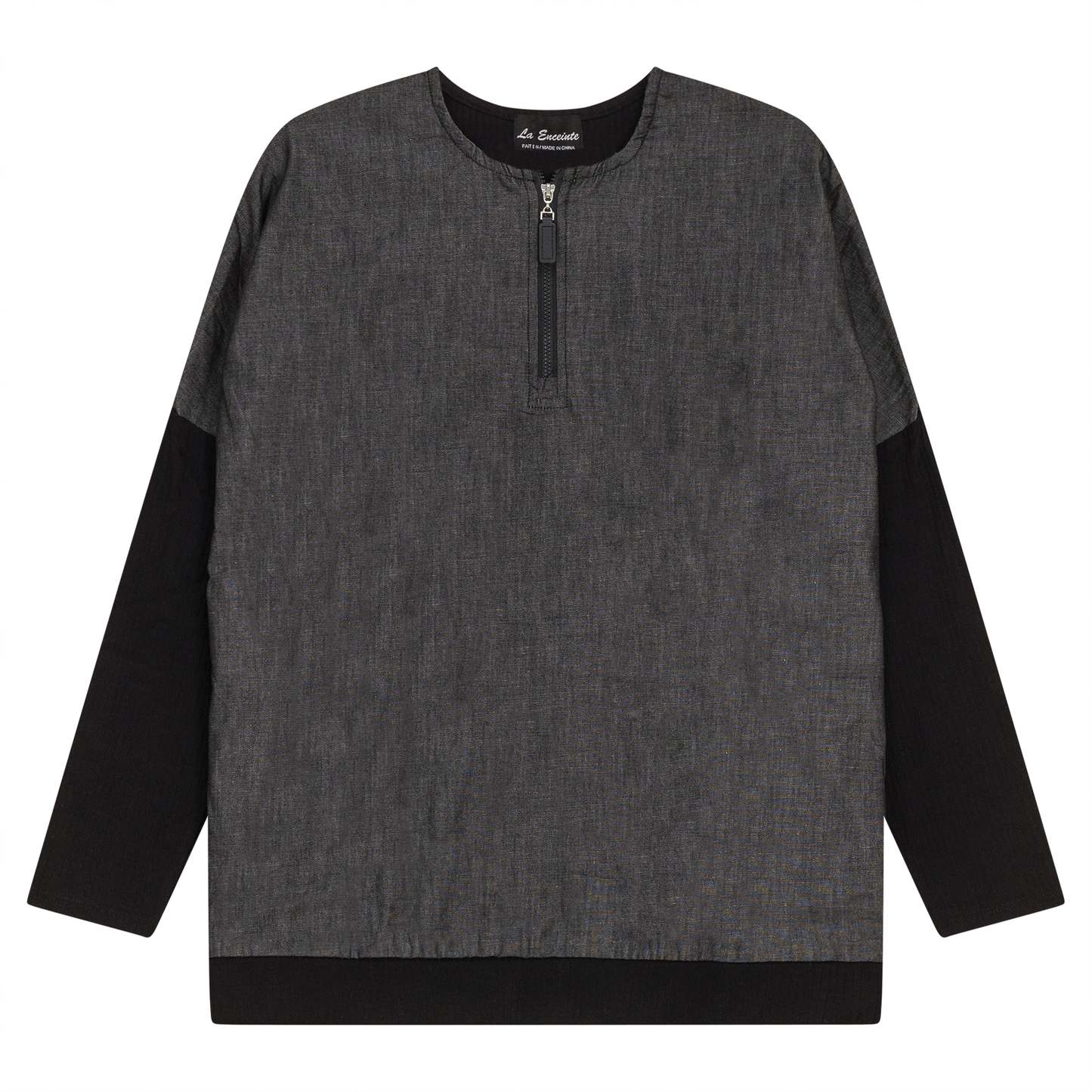 Maternity Denim Combo Top Black