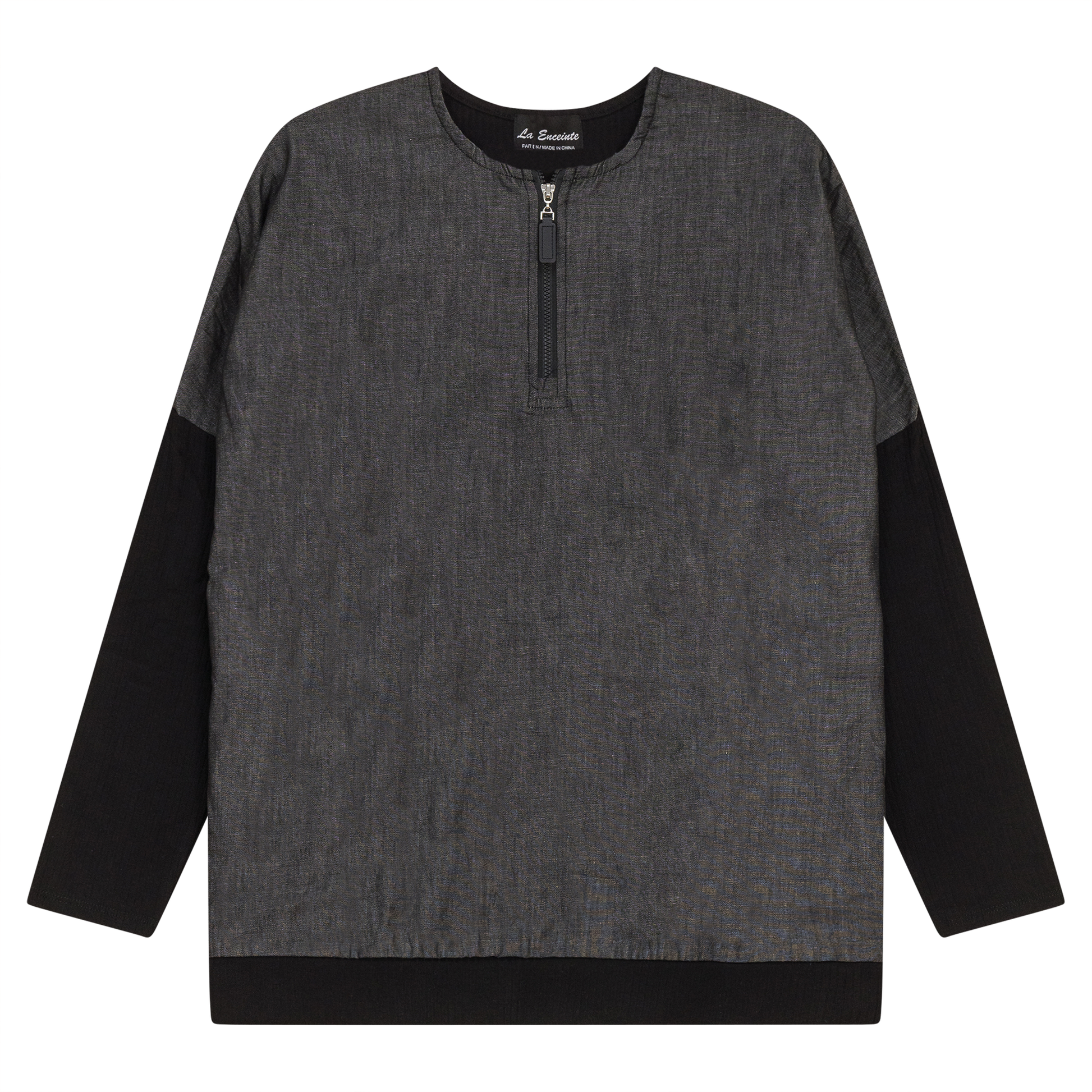 Maternity Denim Combo Top Black