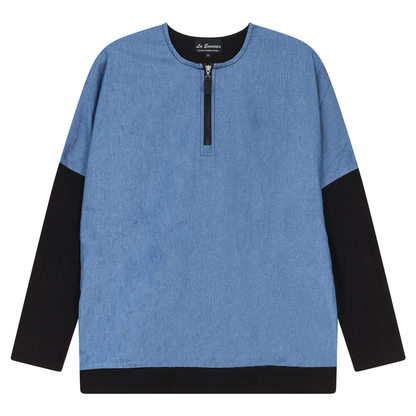 Maternity Denim Combo Top Chambery Black