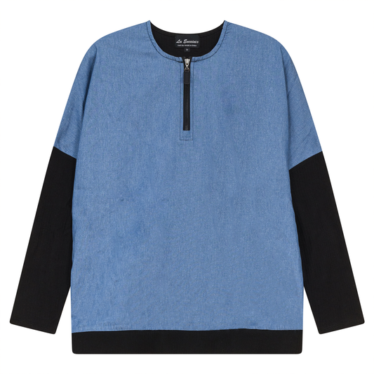 Maternity Denim Combo Top Chambery Black