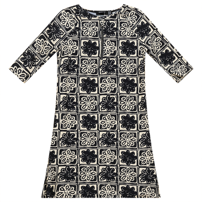 Printed Swim Dress Black White