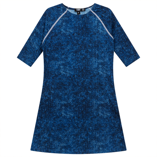 Distressed Rib Swim Dress