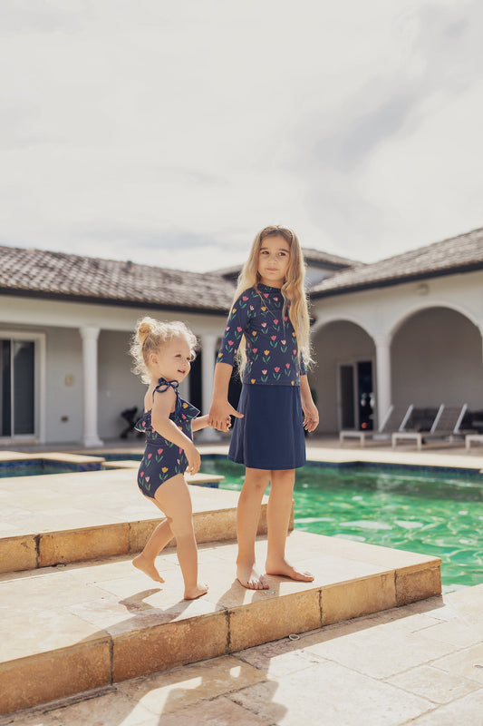 Flower Print 2Pc Swim Set