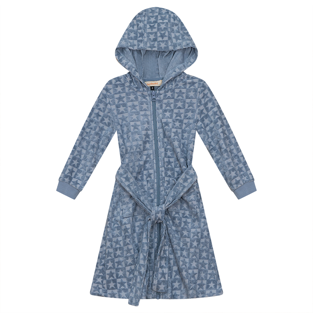 Checkered Star Terry Robe Denim