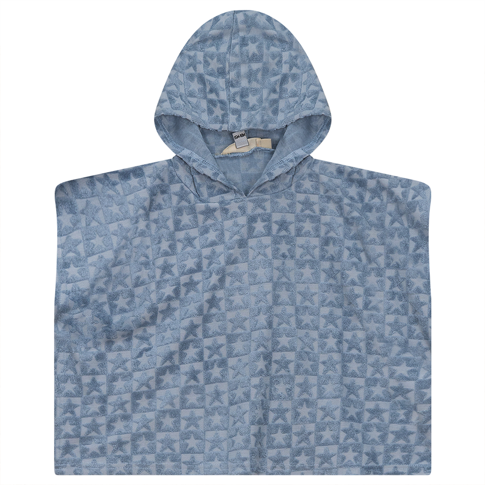 Checkered Floral Star Terry Towel Denim