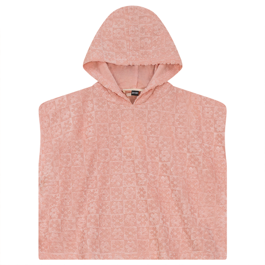 Checkered Floral Star Terry Towel Pink