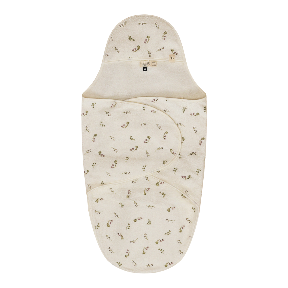 Printed Wrap Terry Towel Mauve Cream One Size