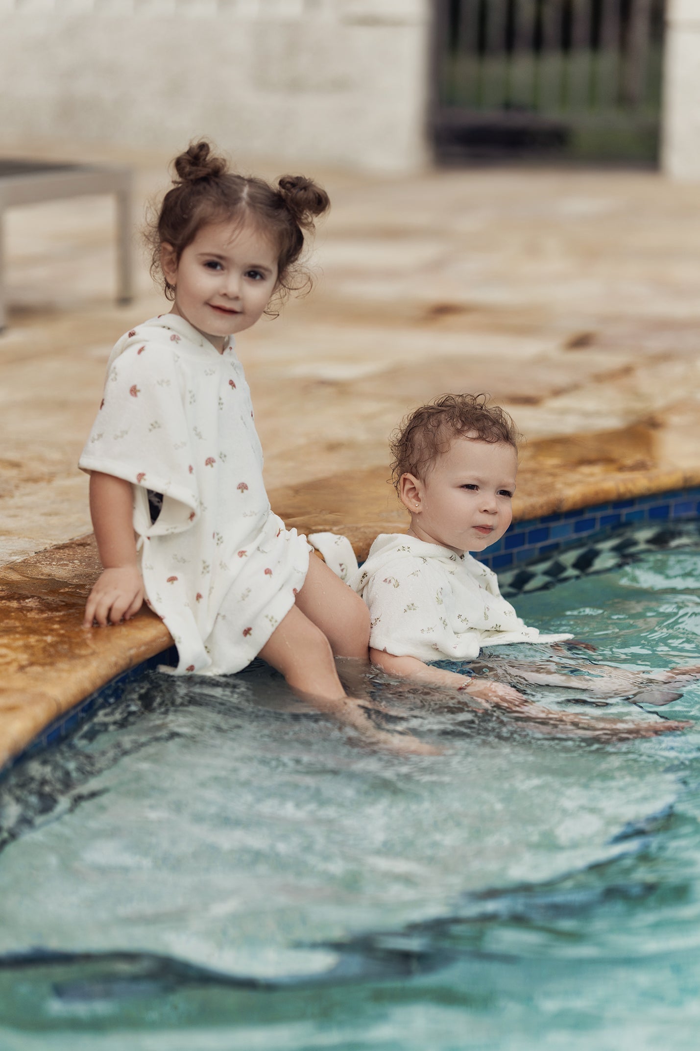 Printed Terry Poncho