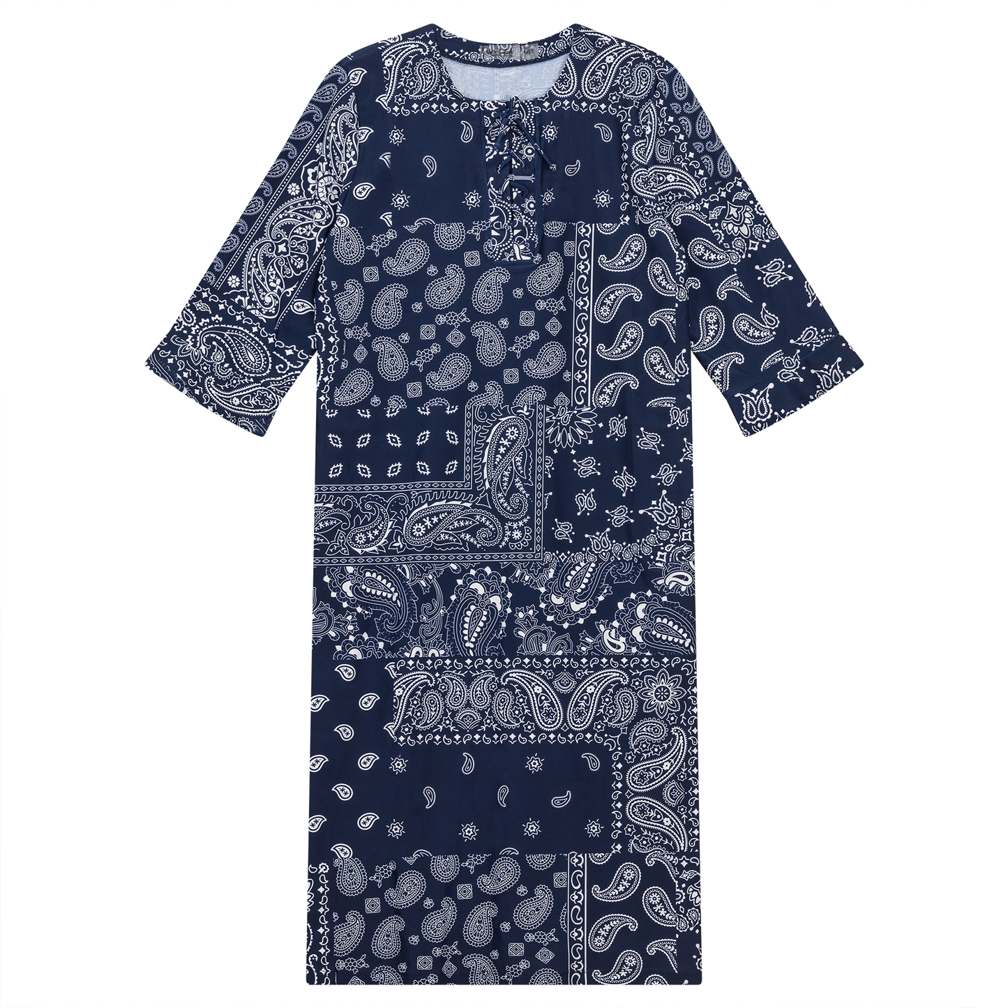 Printed Swim Dress Denim