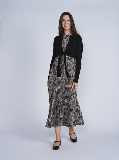 Cropped Tie Cardigan