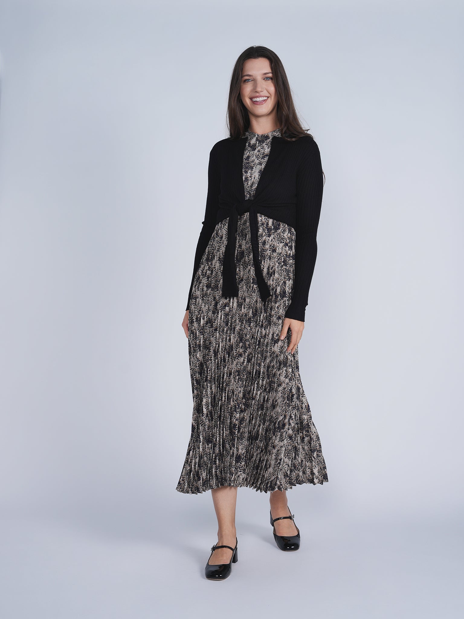 Cropped Tie Cardigan