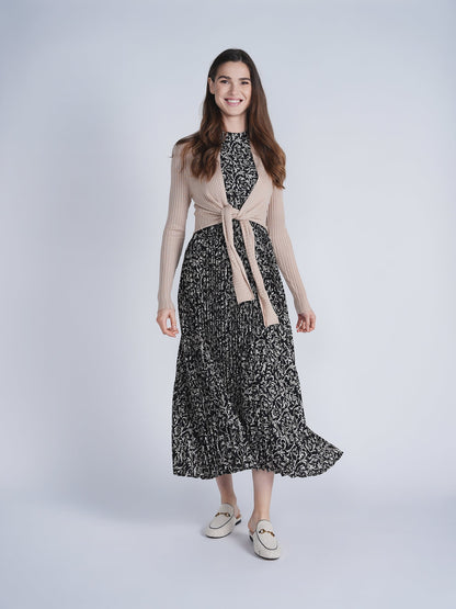 Cropped Tie Cardigan