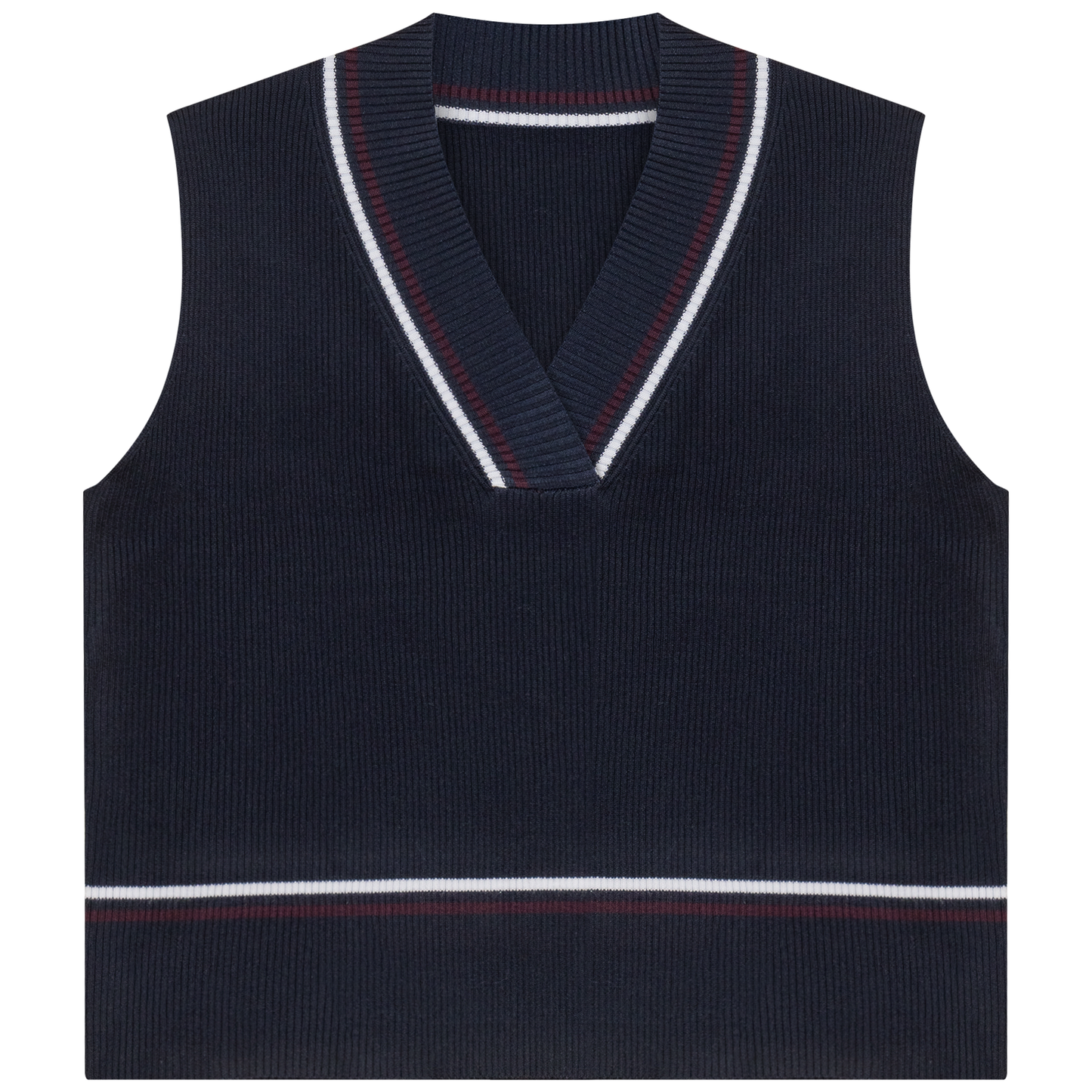 Contrast Striped Vest Dark Navy