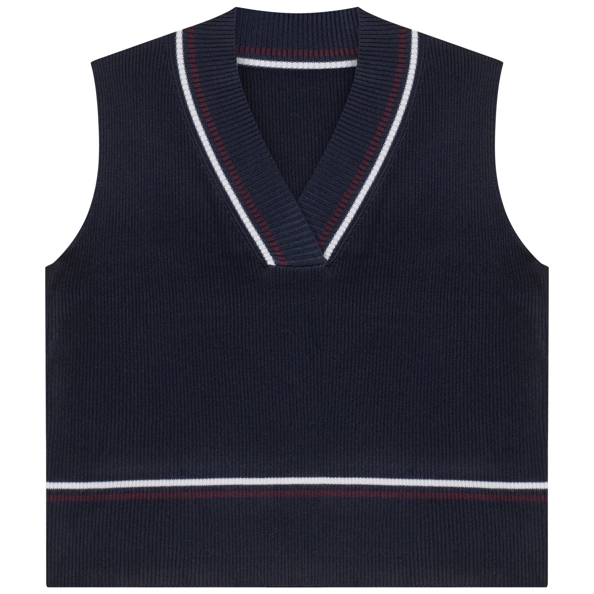 Contrast Striped Vest Dark Navy