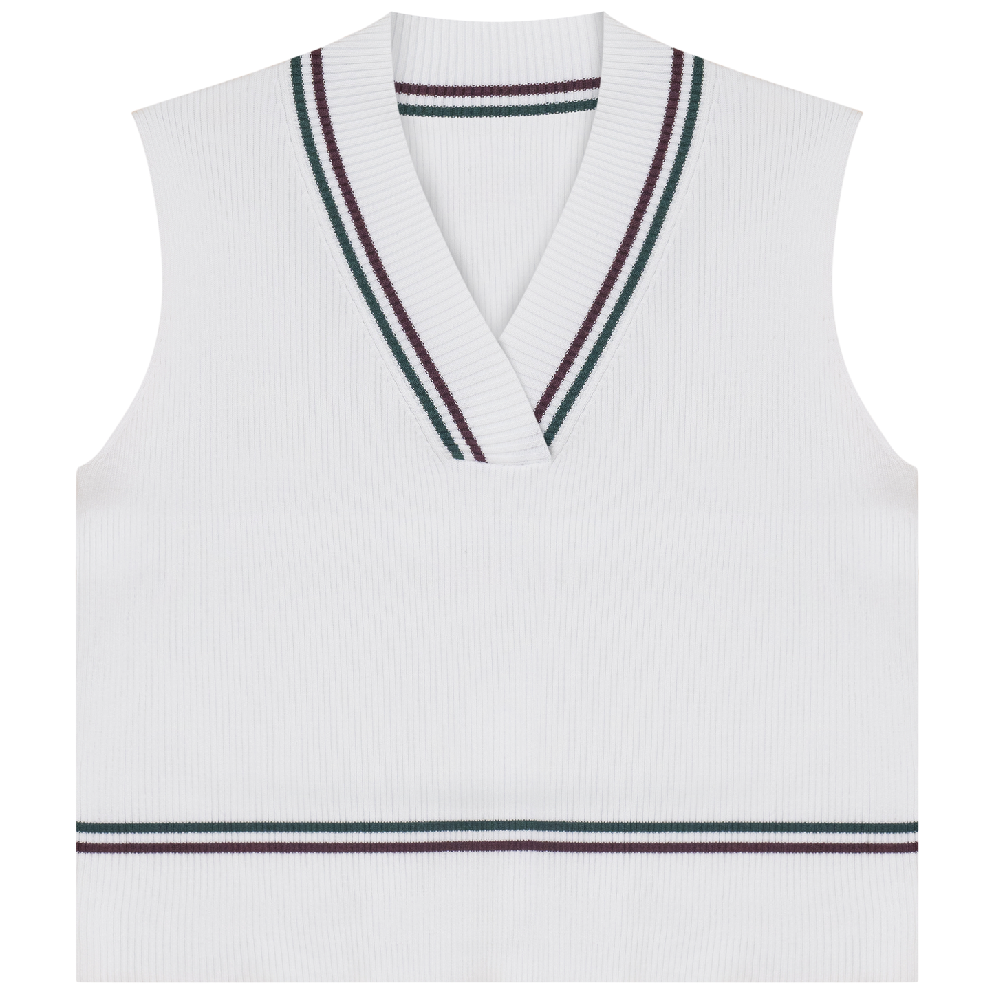 Contrast Striped Vest White