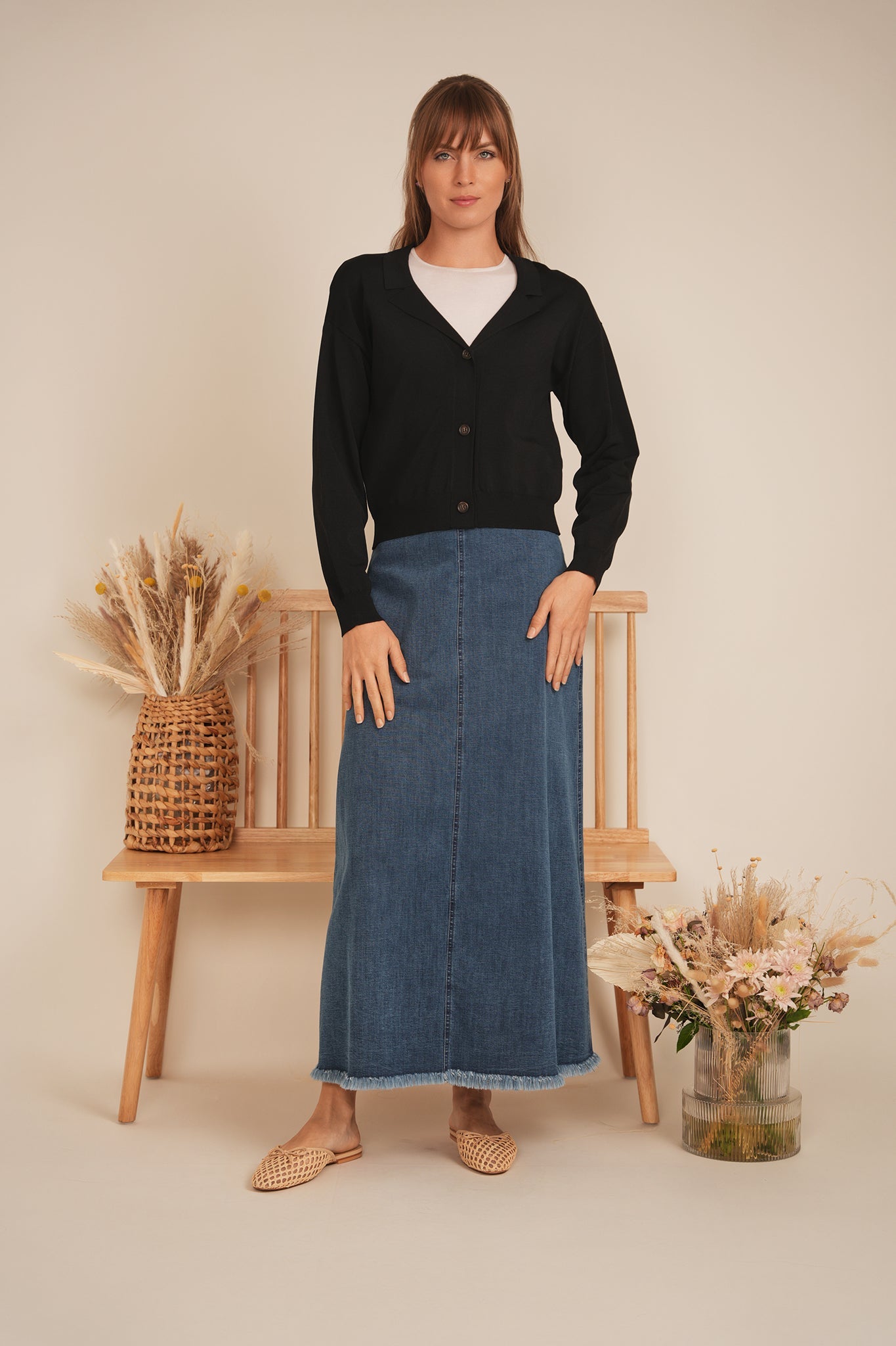 Cropped Knit Cardigan