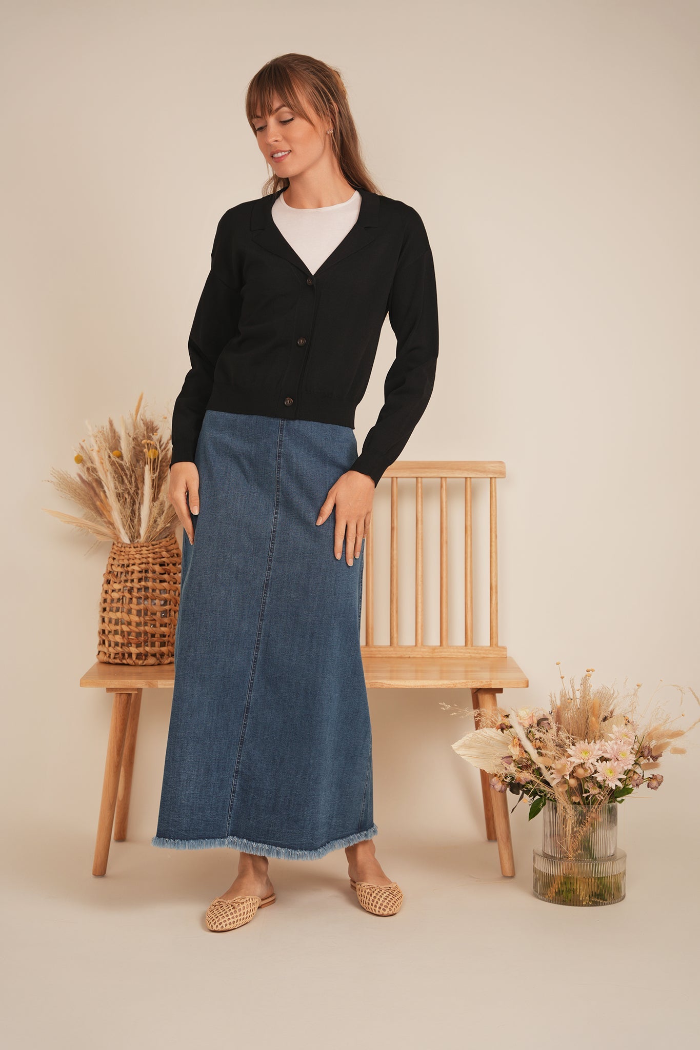 Cropped Knit Cardigan