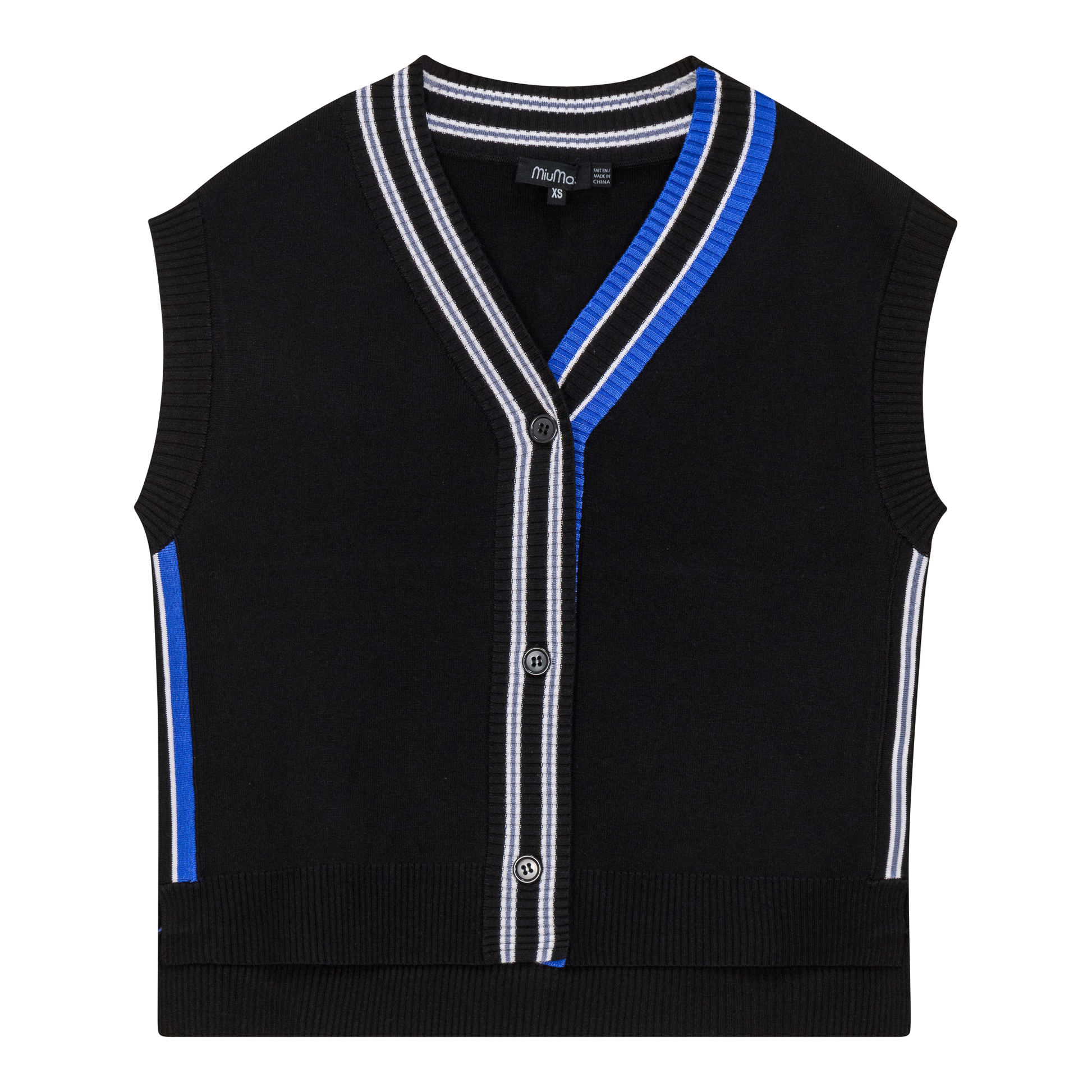 Knit Vest Cardigan Black