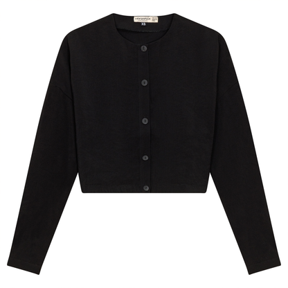 Tencel Cropped Bungee Blouse Black