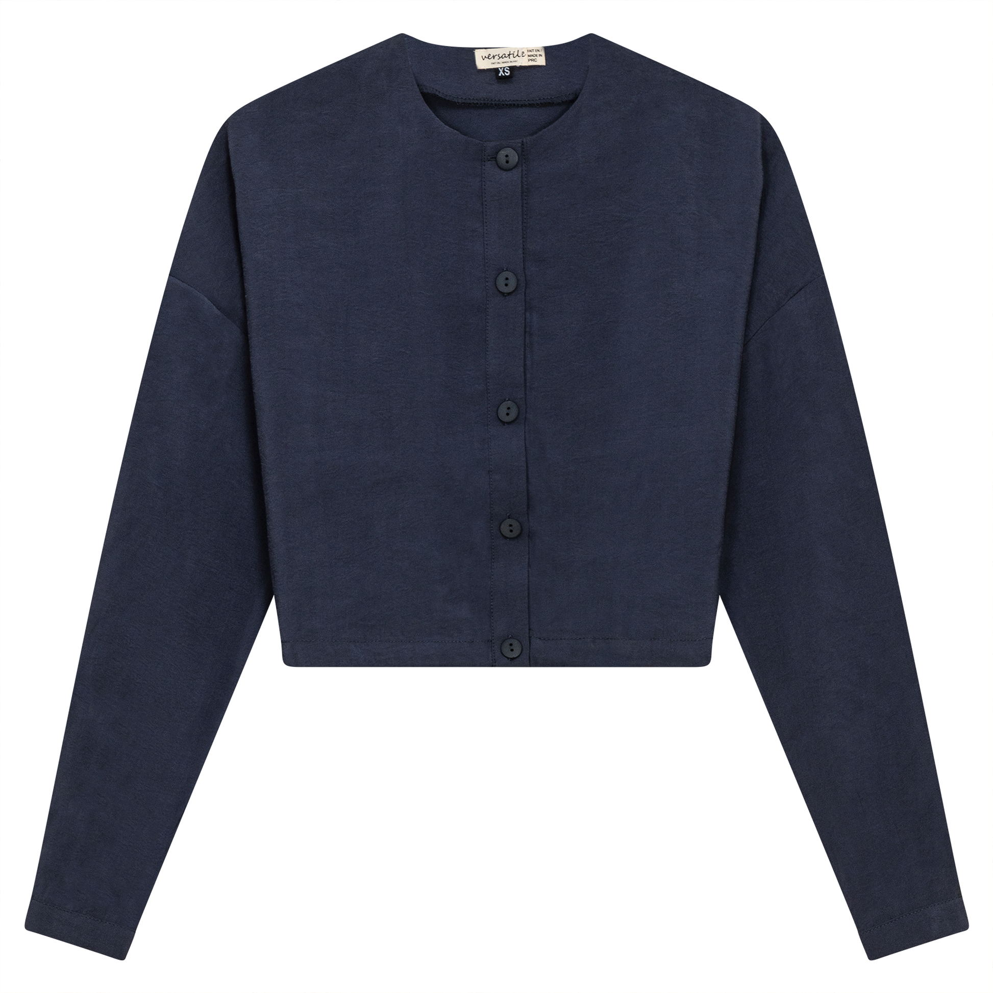 Tencel Cropped Bungee Blouse Midnight Blue