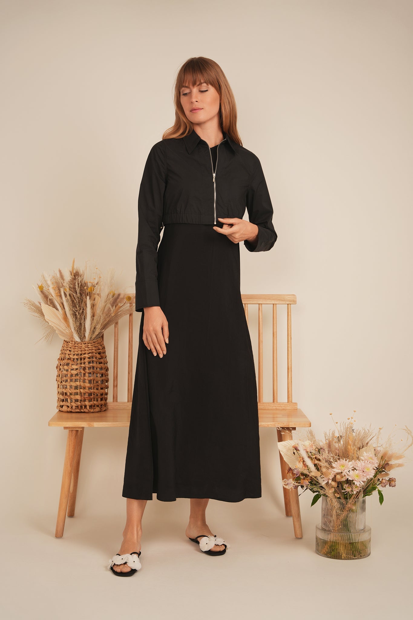 Cotton Cropped Ribbon Jacket