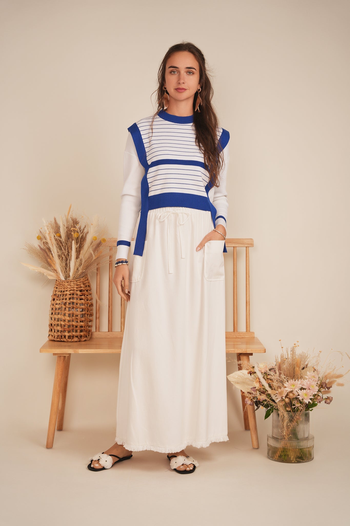 Striped Belt Sweater