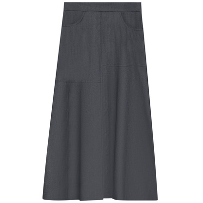 Denim Flare Skirt Black Denim