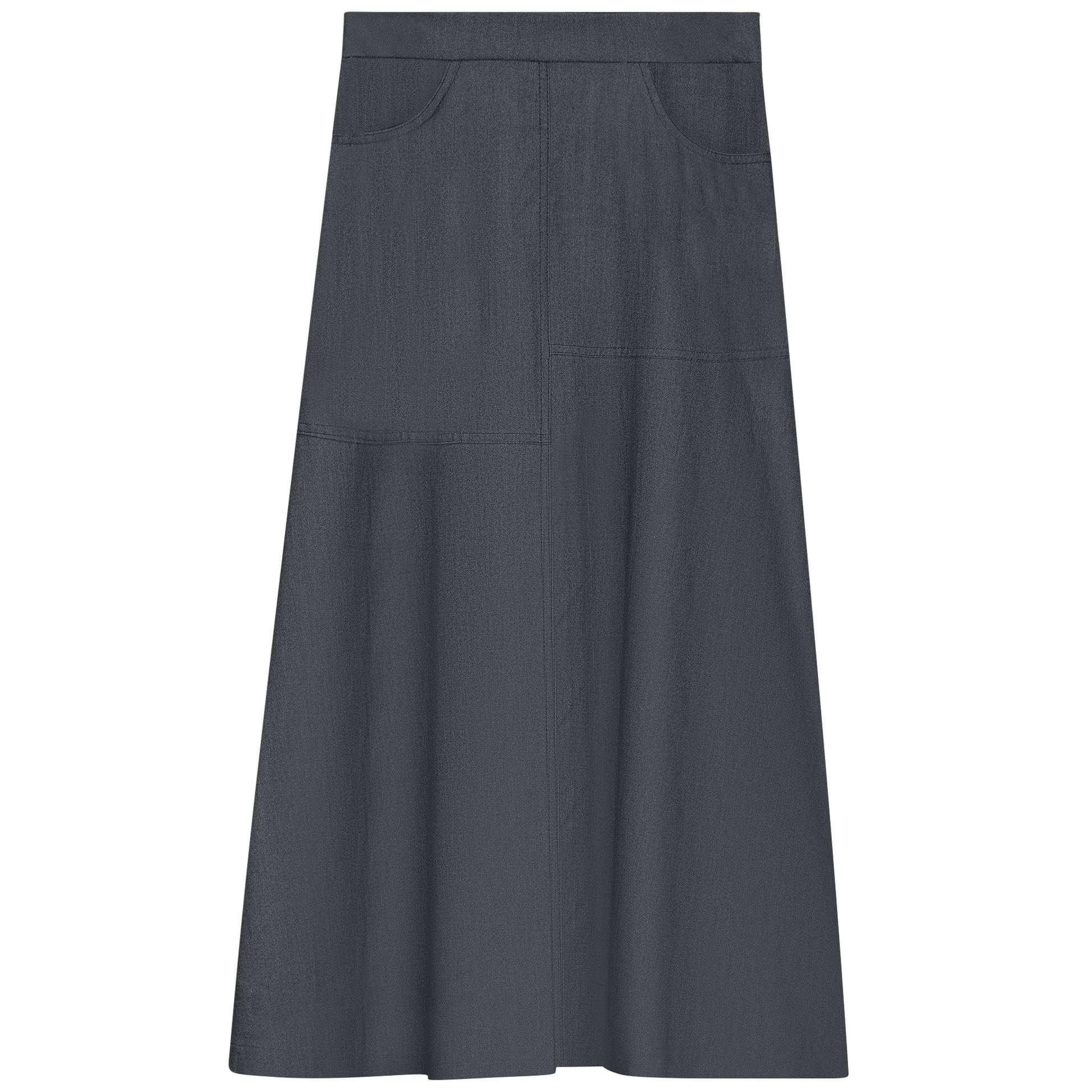 Denim Flare Skirt Black Denim