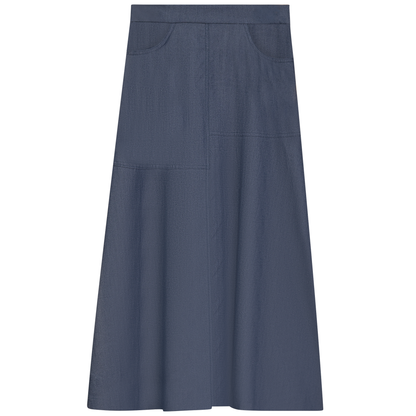 Denim Flare Skirt Dark Denim