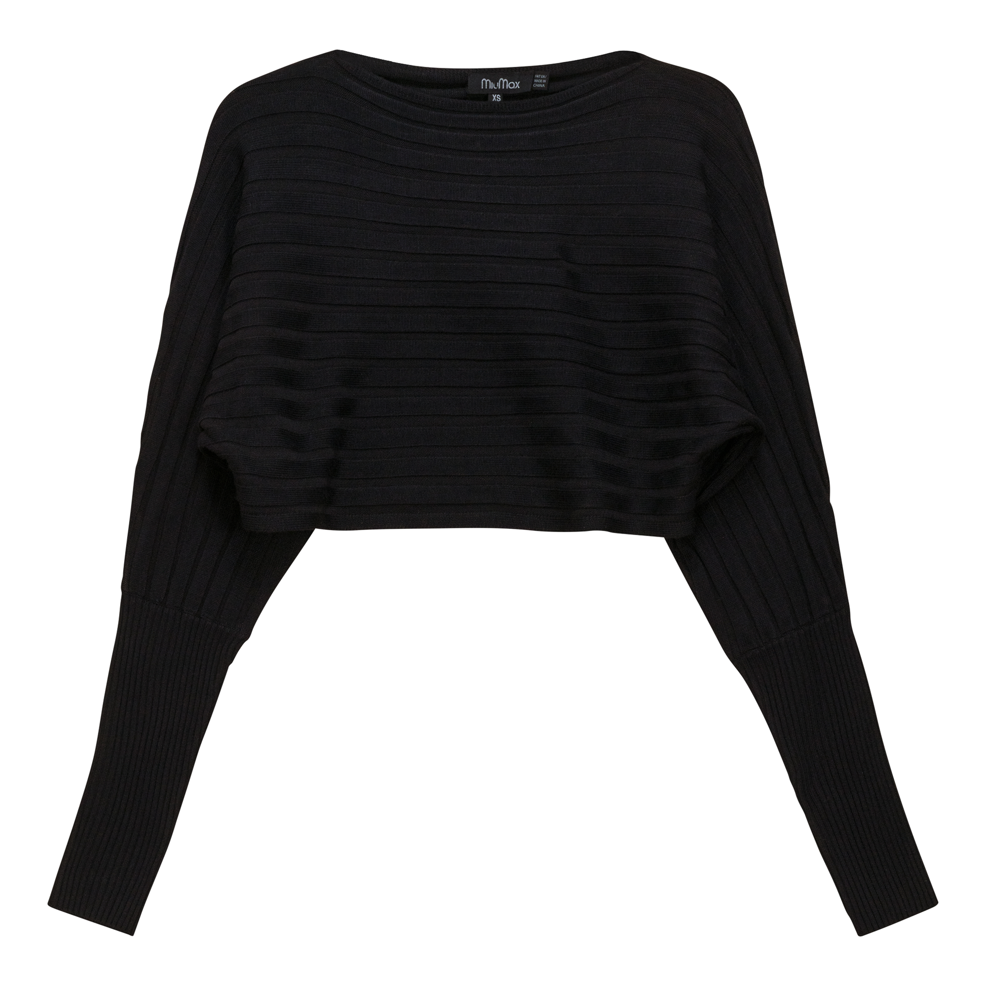 Cropped Dolman Sweater Black