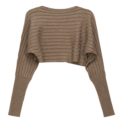 Cropped Dolman Sweater Stone