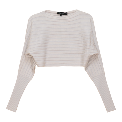 Cropped Dolman Sweater White