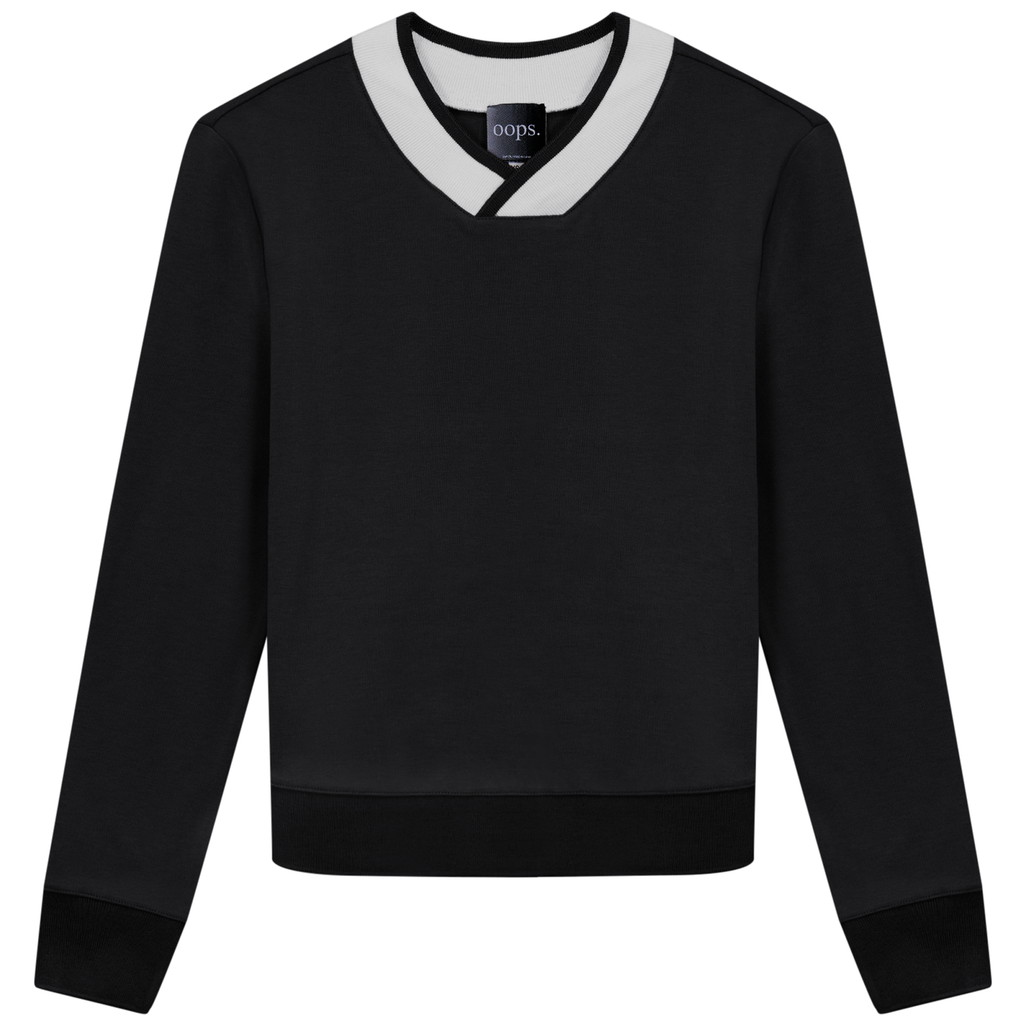 V Neck Sweatshirt Black